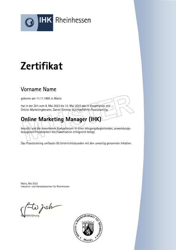 Zertifikat Zertifikat