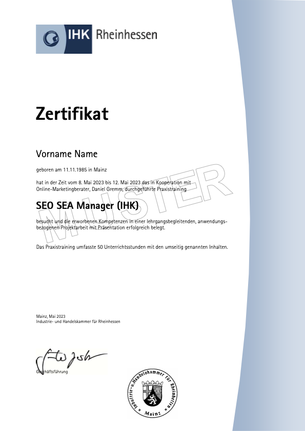 Zertifikat Zertifikat