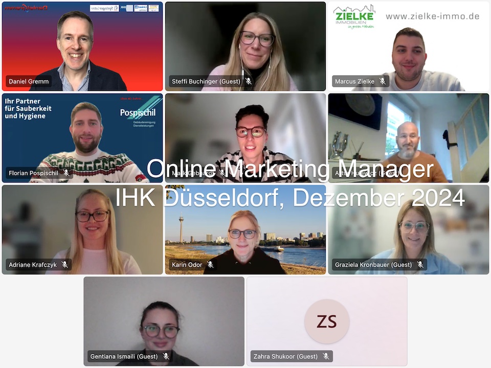 Online Marketing Manager IHK Düsseldorf Dezember 2024