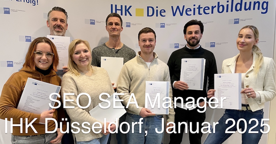 SEO SEA Manager IHK Düsseldorf Januar 2025