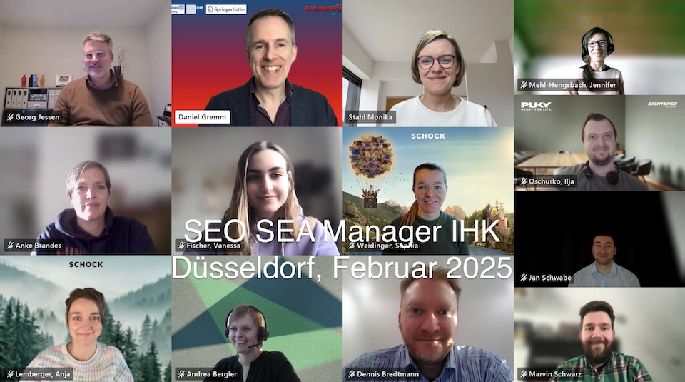 SEO SEA Manager IHK Düsseldorf Februar 2025