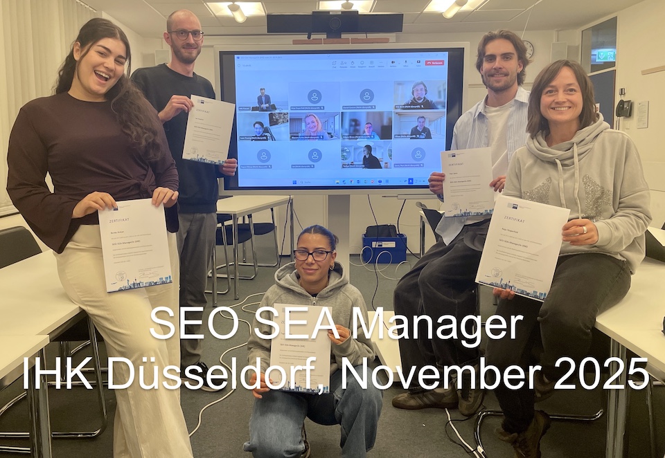 SEO SEA Manager IHK Düsseldorf November 2025
